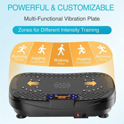 【Saygogo】330Lbs Vibration Plate Exercise Machine - Whole Body Workout Vibration Trainers Fitness Platform W/ Loop Bands, Vibrate Board Training Equipment for Weight & Toning at Home