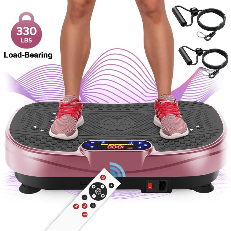 【Saygogo】330Lbs Vibration Plate Exercise Machine - Whole Body Workout Vibration Trainers Fitness Platform W/ Loop Bands, Vibrate Board Training Equipment for Weight & Toning at Home