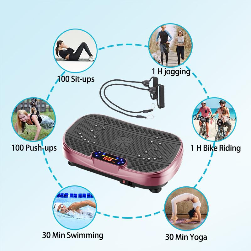【Saygogo】330Lbs Vibration Plate Exercise Machine - Whole Body Workout Vibration Trainers Fitness Platform W/ Loop Bands, Vibrate Board Training Equipment for Weight & Toning at Home