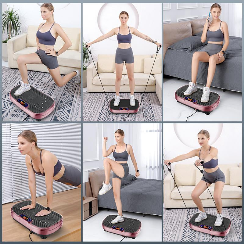 【Saygogo】330Lbs Vibration Plate Exercise Machine - Whole Body Workout Vibration Trainers Fitness Platform W/ Loop Bands, Vibrate Board Training Equipment for Weight & Toning at Home