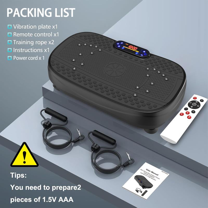 【Saygogo】330Lbs Vibration Plate Exercise Machine - Whole Body Workout Vibration Trainers Fitness Platform W/ Loop Bands, Vibrate Board Training Equipment for Weight & Toning at Home