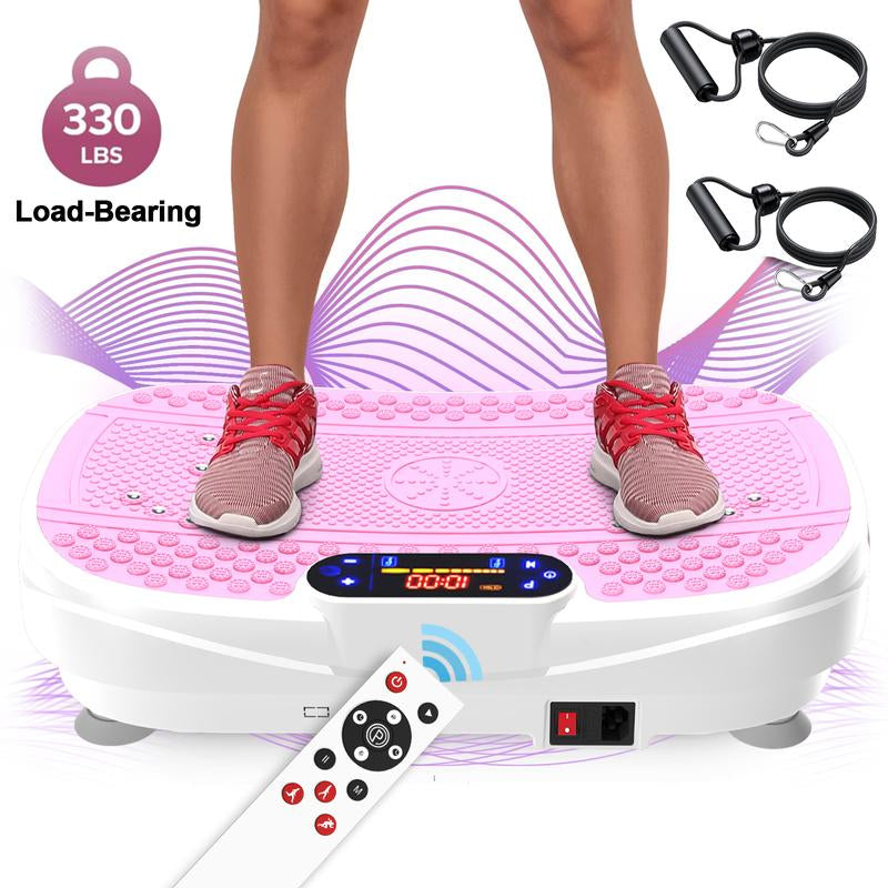 【Saygogo】330Lbs Vibration Plate Exercise Machine - Whole Body Workout Vibration Trainers Fitness Platform W/ Loop Bands, Vibrate Board Training Equipment for Weight & Toning at Home
