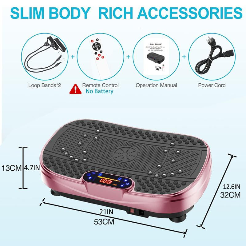 【Saygogo】330Lbs Vibration Plate Exercise Machine - Whole Body Workout Vibration Trainers Fitness Platform W/ Loop Bands, Vibrate Board Training Equipment for Weight & Toning at Home