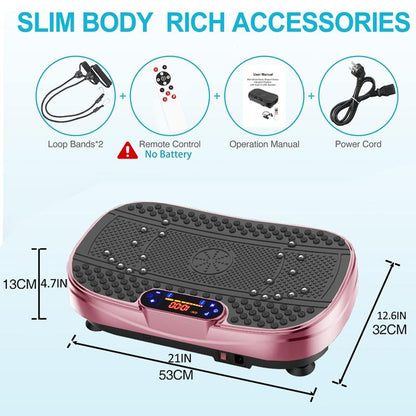 【Saygogo】330Lbs Vibration Plate Exercise Machine - Whole Body Workout Vibration Trainers Fitness Platform W/ Loop Bands, Vibrate Board Training Equipment for Weight & Toning at Home